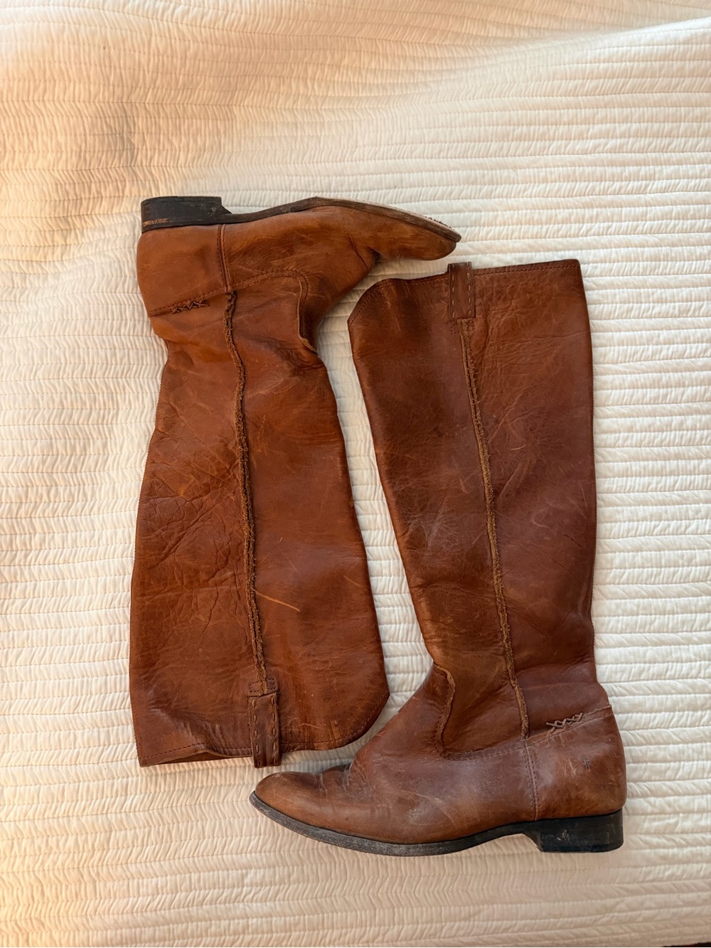 Frye Cognac Tall Leather Boots